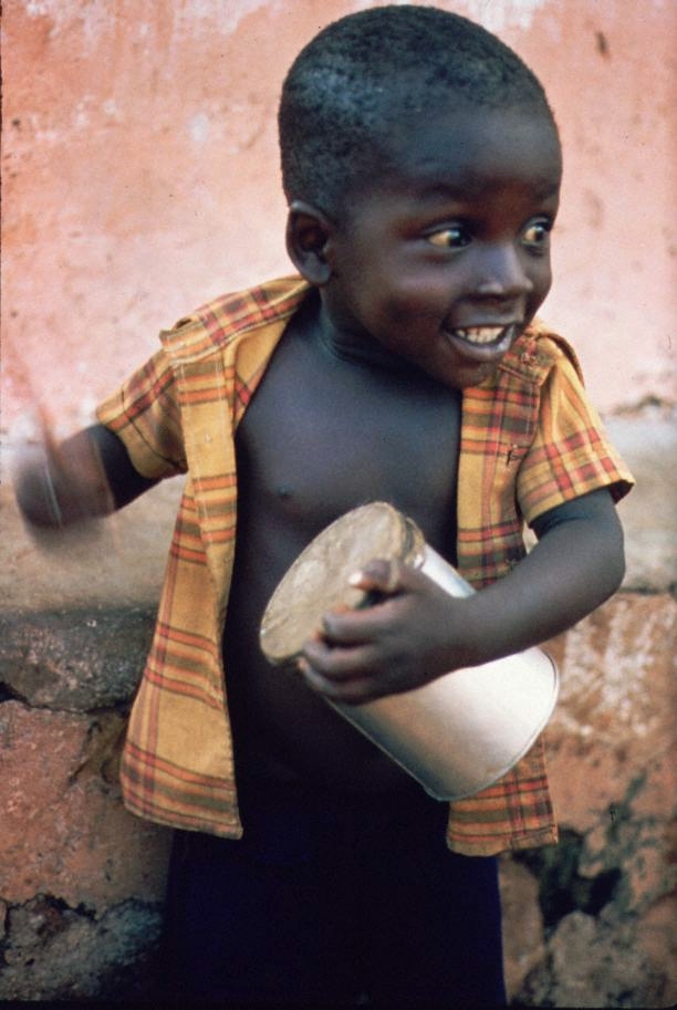 boy with toy drum